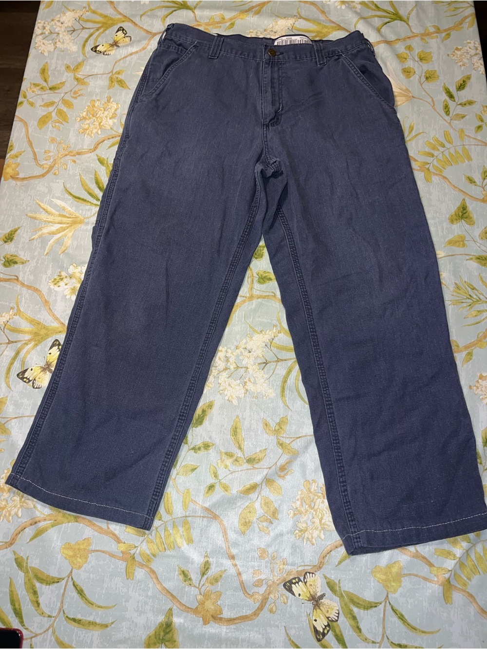 Men's Carhartt Navy Pants - Classic Straight Fit